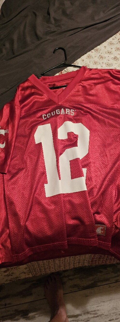Red Washington State Cougars #12 Football Jersey L